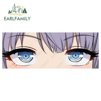 EARLFAMILY 15 cm x 5,6 cm Anime Hotaru Shidare Olhos Tapa Adesivo de Carro de Vinil Decalque Carro Estilo JDM Clássico Peek Menina Adesivos