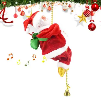 Elétrica Nova Papai Noel Pino De Esferas De Escalada Cortina Subir Escada Natal Elétrico Cantando Papai Noel Bonecas Com Música