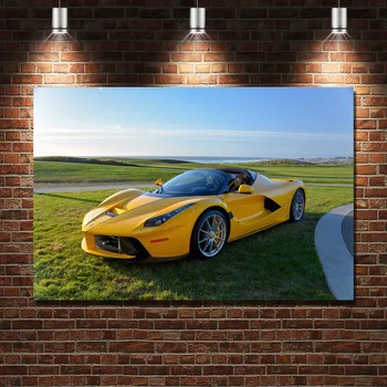 Ferrari LaFerrari Aperta Carro Amarelo Supercarro papel de Parede de Impressão de Tela Pinturas de Parede de Arte do Pôster para Decoração de Sala de estar