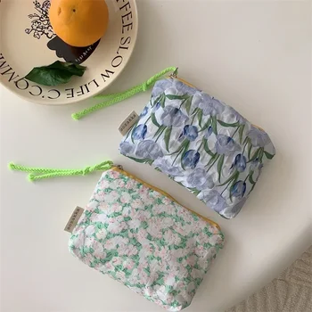 Flor de mão colorido saco de corda Simples Japonês portátil saco de armazenamento para produtos de higiene e maquiagem pequeno saco de armazenamento