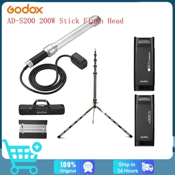 Godox AD-S200 200W Vara da Cabeça do Flash para AD200/AD200Pro Speedlite Flash 360° Propagação da luz handheld, DIODO emissor de Luz do Tubo do Manípulo do Tubo