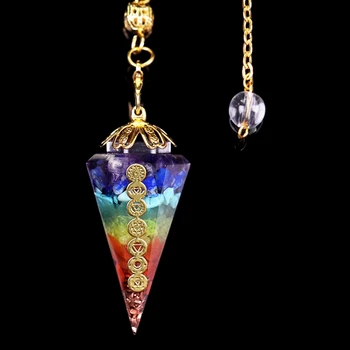 Hexagonal De Cristal Pendente Do Encanto Ornamento Orgonite Reiki Cura Gerador De Energia