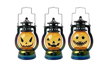 Jack O Lanterna de Abóbora Hanted Casa de Horror Adereços LED Alimentado por Bateria Espírito Lâmpada Vela de Luz Festa de Halloween Decoração Home