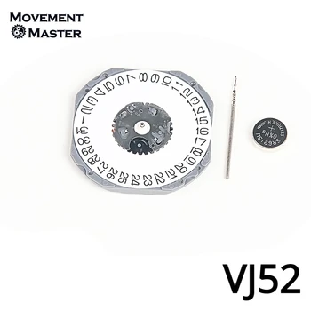 Japão Nova VJ52 Movimento VJ52B Movimento de Quartzo Três Mãos, Data Em 3/6 Reparação do Relógio Movimento de Peças de Reposição
