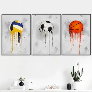 Jogos de bola de Futebol, Basquete, Voleibol, Tênis de Lona da pintura de Cartazes e impressões de Arte de Parede Fotos De sala de estar Decoração de Casa