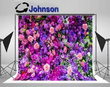 JOHNSON Colorido de Flores cor-de-Rosa E Roxo Cravo E Orquídea Flores de Parede Floral cenários de impressão do Computador casamento de fundo