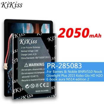 KiKiss 2050mAh PR-285083 Bateria para Barnes & Noble BNRV510 Nook Glowlight Além de 2015 para o Kobo Glo HD H2O E-book Aura N514