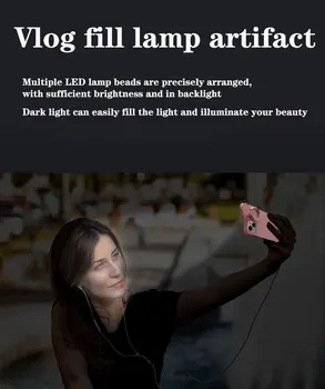 Luz do anel do Flash de LED Selfie Lanterna Telefone de Caso Para o iPhone 14 11 12 13 Pro Max X Xs 7 8 Plus Luz de Preenchimento Tampa Traseira à prova de Choque