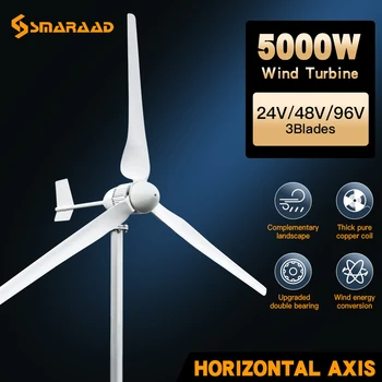 Mais Poderoso 5KW 6KW Horizontal Turbina Eólica Nova Atualização Enviados a Partir de polaco Armazém Gerador de Moinho de vento Com