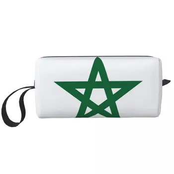 Marrocos Bandeira Maquiagem Sacos De Produtos De Higiene Pessoal, Cosméticos Moda De Bolsa De Viagem Maquiagem Organizador Caso