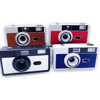 Metade do Quadro Retro 35mm Reutilizáveis Câmera de Filme Vintage Analógico Recarregável de Película de 35 mm Câmeras com Flash