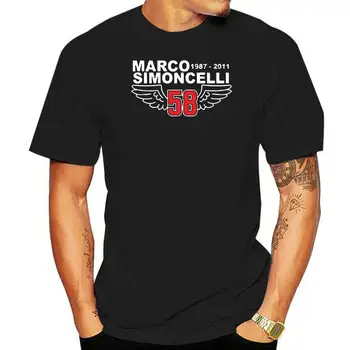 moda mens t-shirt Clássica Sic Marco Simoncelli 58 T-Shirt dos Homens de Branco Curto de Manga Personalizada Casal Assentamento Camiseta HOMEM T-SHIRT
