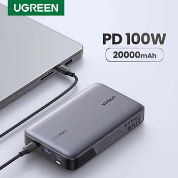 MPEG 100W Rápido Carregamento do Banco do Poder de 20000mAh PD3.0 PowerBank para Laptop Notebook iPhone 15 Pro Max Carga Rápida da Bateria Externa