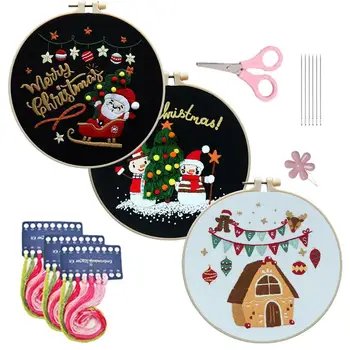 Natal Kits de Bordados Bordados Kit Para Iniciantes Casa de Tricô Produtos E DIY de Elaboração de Suprimentos de Kits de Natal Com DIY