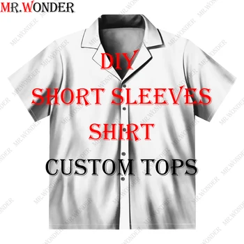 Novidade Personalizada Impressão 3D de Lazer Abotoado Camisas para Homens/Mulheres/Curto de Manga longa Havaí Camisa DIY Seu Gosto Foto Ou Logotipo Roupas