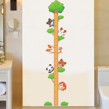 Novo desenho animado jardim Zoológico de Altura Adesivos de Quarto de Crianças do jardim de Infância de Parede Decoração Adesivos de Parede de sala de Aula Fundo Adesivos de Parede