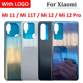 NOVO Para o Xiaomi Mi 11T Mi / 11 / 12 Mi Pro Bateria Vidro de Tampa Traseira Porta Traseira de Substituição de Habitação Com ADESIVO Adesivo Com LOGOTIPO