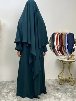 O ramadã Hijabs Para a Mulher Muçulmana Abaya Dubai Multicolor Turquia Khimar Oração de Roupas femininas Nida Islâmica Lenço de Quimono