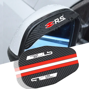 Para a Renault RS GT de Linha GT Desempenho Inicial 2pcs de Visão Traseira do Carro Eléctrico Chuva Sobrancelha Viseira de Fibra de Carbono Auto Acessórios