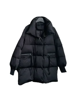 Para baixo casaco curto soltas em forma de single-breasted design confortável e acolhedor 2023 inverno nova 1219