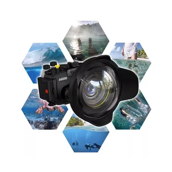Para Câmera SLR 67mm Portátil à prova d'água Grande Angular da Abóbada da Porta do compartimento da Lente Caso de Mergulho Submarino de Peças,20.8x19x8.3cm