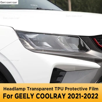 Para GEELY COOLRAY 2021 2022 Exterior do Carro Farol Anti-risco Frente a Lâmpada de TPU Transparente Película Protetora Acessórios