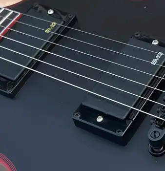 Personalizado guitarra elétrica, logo Vermelho e o corpo de embrulho, papel fosco, preto EMG cartucho, relâmpago pacote