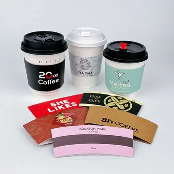 Personalizado productFactory venda de Logotipo Personalizado Quente Xícaras de Café Boba Xícara de Chá de Descartáveis de Papel Kraft Manga