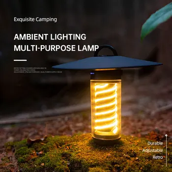Portátil LED Tenda de Campismo Luz Recarregável USB 3 Modos de Iluminação Lanterna de Campismo Lanterna à prova d'água Barraca de Camping Leve