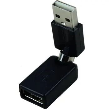 Preto USB 2.0 Macho Para USB Fêmea Rotação de 360 Graus do Ângulo de Extensão do Adaptador