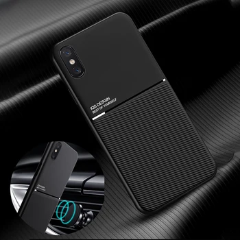 PU capa de Couro Para iPhone X XS Max XR SE 2022 SE DE 2020 SE de 2016 8 + Carro Placa de Suporte Magnético Caso de Telefone Para o iPhone 7 Plus 6s
