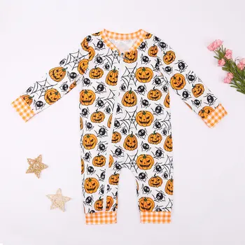 Recém-Nascido de Halloween Pijama 0-3T Macacão Mãe de Crianças de Romper do Bebê Meninos Bolha de Manga Longa Roupas Babi Calças Shorts Casual
