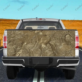 Resumo - Ouro Caminhão de Decalques de Caminhão Traseira etiqueta Autocolante de quebra , Adesivos para carros de Gráficos para Caminhões do Carro SUV