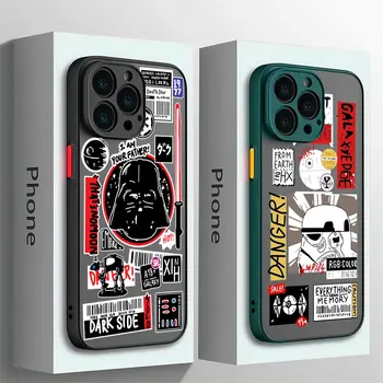 S-Stars Wars Caso de Telefone Para o iPhone 15 14 13 12 11 Pro Max X XR XSMax 7 8 Mais Fosco Transparente da Tampa Traseira