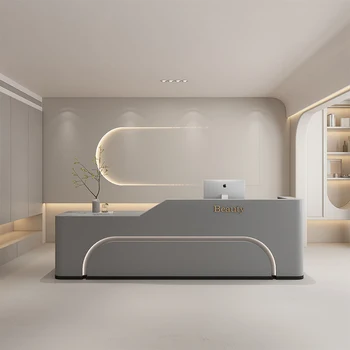Salão de beleza recepção simples loja de roupas caixa registadora Yoga de bem-estar estúdio de pintura de mesa de bar Empresa balcão de recepção