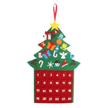 Senti O Calendário Do Advento O Advento De Natal, Calendário Com 24 Bolsos De Árvore Em Forma De Mesa, Decorações Presente Trabalho Decorações Para O Lar