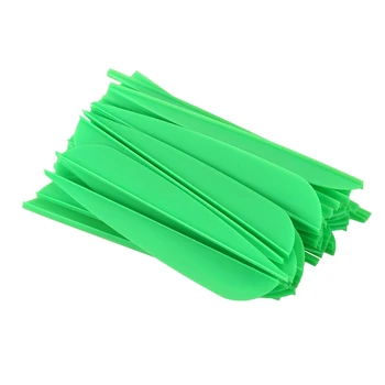 Setas Palhetas de 4 Polegadas de Plástico Pena Fletching para DIY Arco e Flechas 50 Pack(Verde)