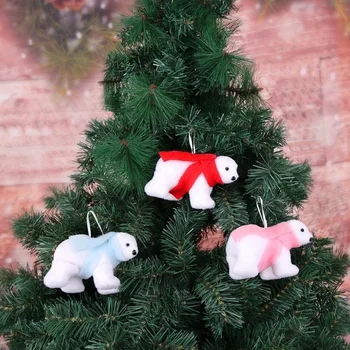 Transfronteiriços de Natal Pingente de Árvore de Natal Bonito Bib Espuma Urso de Suspensão Decorações de Natal Pendurando Enfeites