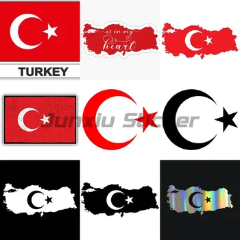 Turquia Lua e Estrelas de Bandeira turca Mapa Turquia Personalidade turco Carro Stickerfor Caminhões Carros de Parede para computador Portátil Windows Decalque