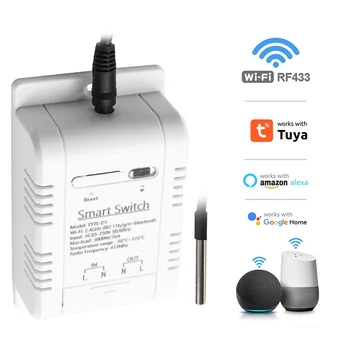 Tuya wi-Fi Interruptor de Temperatura 16A 3000W com Monitorização de Consumo de Energia Inteligente Termostato Trabalhar com Alexa Casa