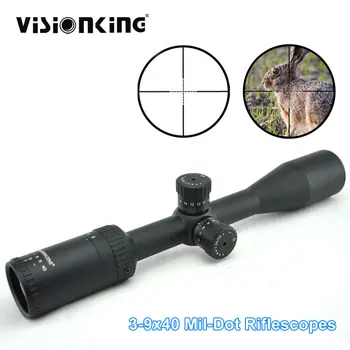 Visionking 3-9x40 de Alta Potência Riflescope iluminado de Longo Alcance Rifle de Caça Âmbito de Destino Retícula de Mira Óptica para .223 Cal.