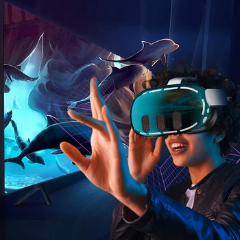VR Shell Tampa de Protecção à prova de Choque Caso, a Proteção do PC, Anti-risco VR Óculos de Pele Anti-queda para a Meta Quest 3 VR Fone de ouvido