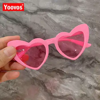 Yoovos Nova Moda De Óculos De Sol Das Crianças 2023 Vintage Menino/Menina De Óculos De Sol De Coração, Os Copos De Plástico Para A Criança Clássico Gafas De Sol