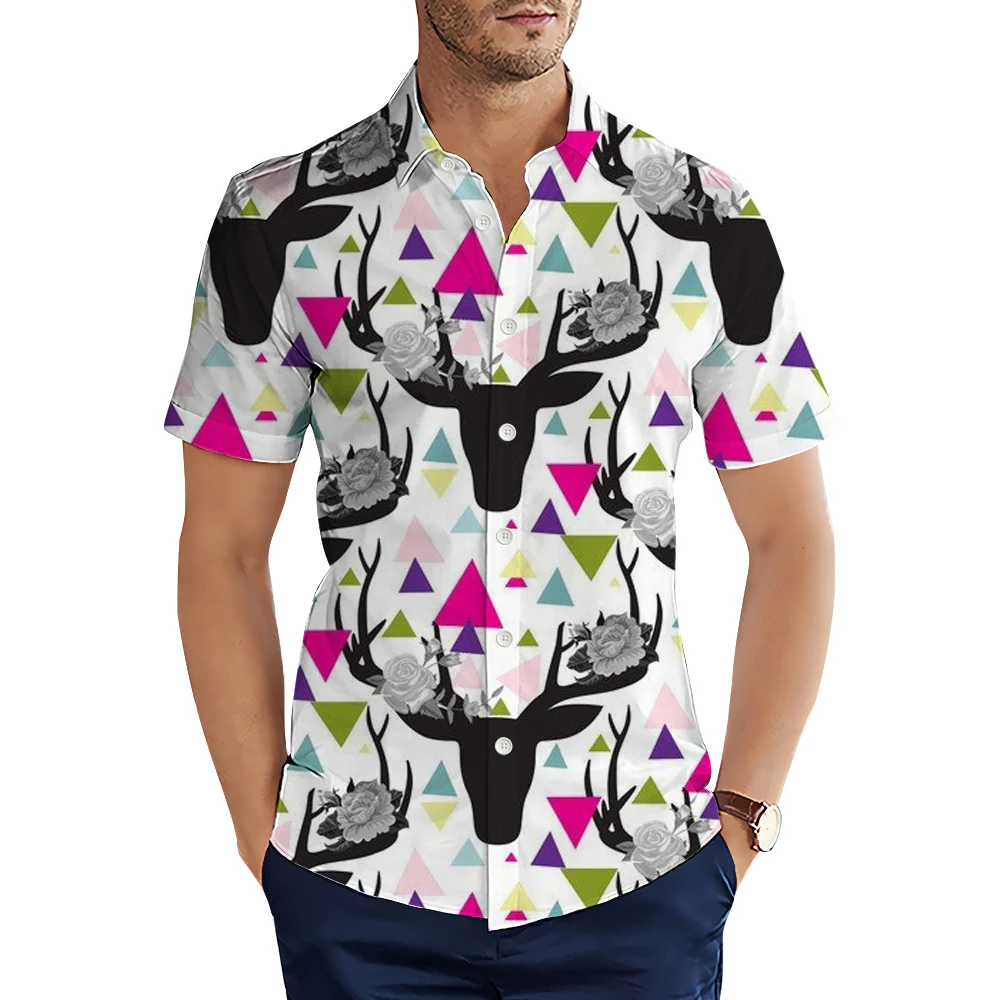 HX Camisas dos Homens de Moda Simples Pontos de Cavalos 3D por Todo Impresso Camisas Casuais para Homens, Roupas de Verão, Tops, Camisas Dropshipping