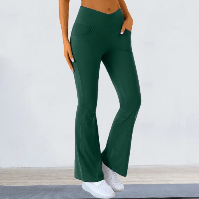 Y2K Roupas 2023 Outono Nova Moda Casual Cuecas de Cintura Alta Slim Fit Mostrar Fina Cintura Alta Hip Elevador Yoga Flare Calças para as Mulheres