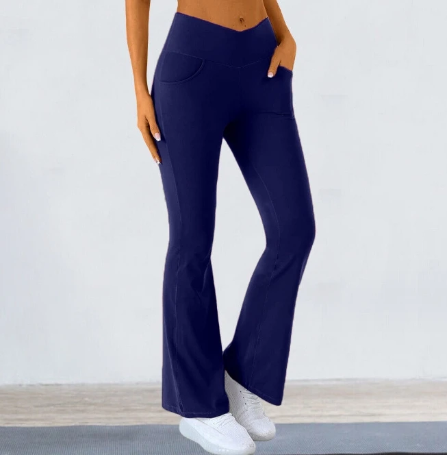 Y2K Roupas 2023 Outono Nova Moda Casual Cuecas de Cintura Alta Slim Fit Mostrar Fina Cintura Alta Hip Elevador Yoga Flare Calças para as Mulheres