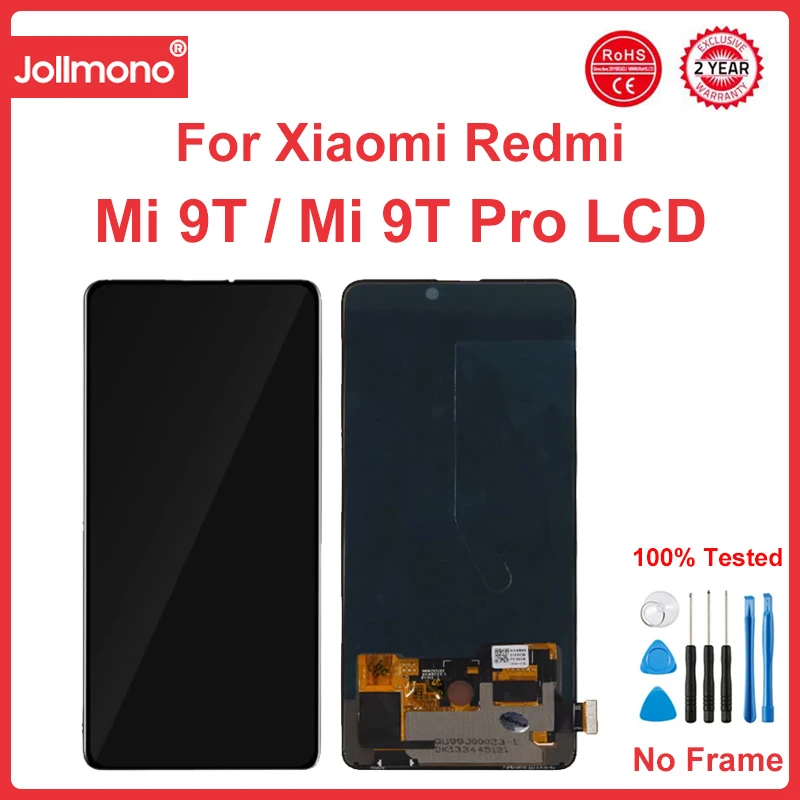 Amoled Para Mi 9T / Mi 9T Pro Substituição da Tela, para Xiaomi Redmi K20 / K20 Pro Visor Lcd da Tela de Toque Digital com Moldura